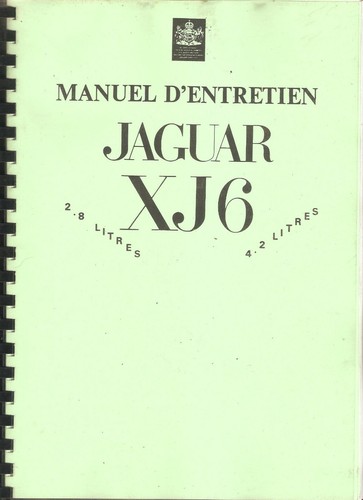 Manuel atelier pour - jaguar, xj6