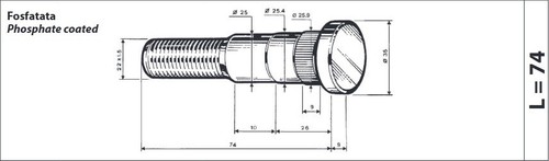 Colonne roue m22x1 - m22x1,5, longueur