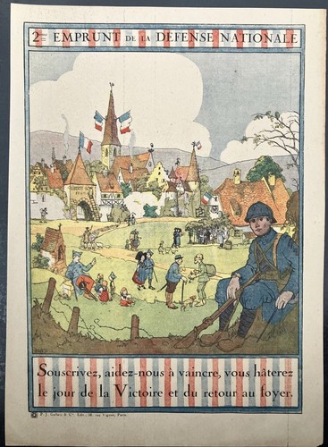 Affiche ancienne 2eme - affiche, emprunt