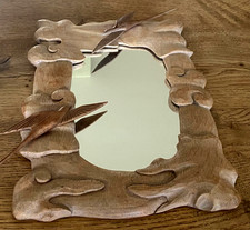 Vintage Miroir Bois Oiseaux