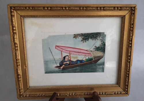 Peinture sur soie - ,
