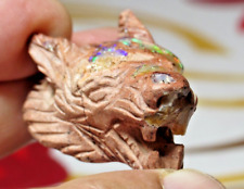 BEAU COLLIER LOUP OPALE DE FEU