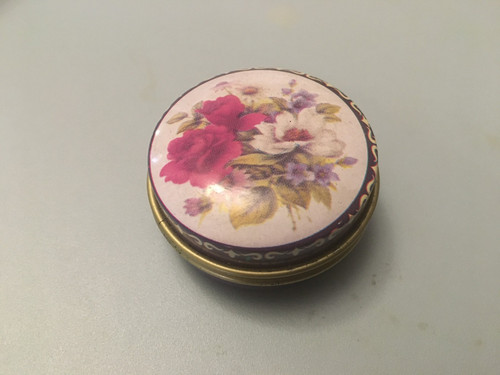 Pilulier rond métal décor - pilulier,