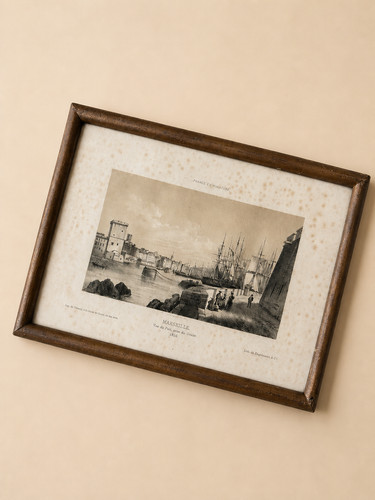 Gravure ancienne marseille vue - ancienne,