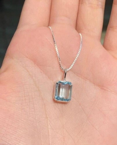 Collier aigue marine argent - collier,