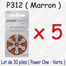 30 piles auditives : MARRON P312 ( = 5 blisters )