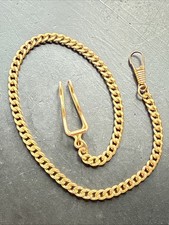 Ancienne Grande Châtelaine Chaîne De Montre A Gousset En Plaquer Or