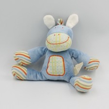 Doudou cheval zèbre bleu