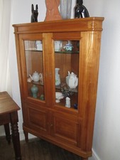 Meuble vitrine angle - meuble, bois