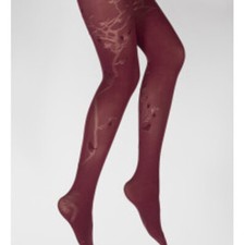 Berthe Aux Grands Pieds - Collant arbre fond bordeaux ton sur ton  40 D