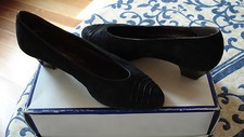 Escarpins cuir noir daim