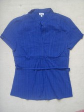 Neuf Chemisier Mches Courtes Bleu Vif Etam - 40 