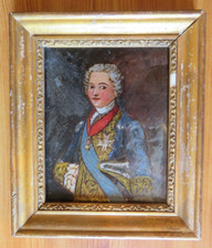 Louis, Dauphin de France, d'après Quentin de la Tour fixé sous verre 19 eme