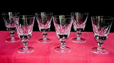 SAINT LOUIS JERSEY 6 WINE GLASSES VERRES A VIN CRISTAL TAILLÉ PAQUEBOT FRANCE B