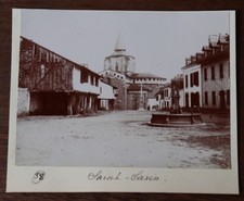 Photographie ancienne 1899  Saint-Savin La Vienne Place fontaine