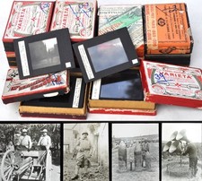 94 Photos originales sur verre 1914-18 - Soldat, tranchée, Canon, Ruine... WW1