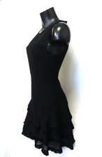 TB Robe SANDRO, noire, volantée,Taille 36, TBE