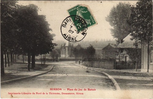 Cpa hirson place jeu - hirson, de