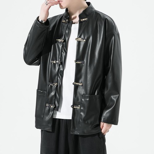 Hommes veste simili cuir haut - veste,