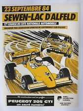 AFFICHE ORIGINALE COURSE automobile PEUGEOT 250 GTI ALSACE SEWEN LAC D'ALFED 84