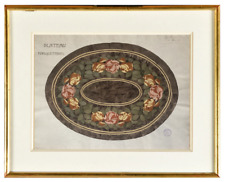 ETUDE GOUACHE PLATEAU MARQUETERIE ART NOUVEAU GALLE 1919 (50)