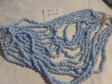 lot de 900 PERLES  en verre ANCIENNES à facettes creuses bleues 4 mm