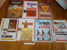 LOT 7 livres livre MATHS MATHéMATIQUES JEUX CALCUL ENIGME LOGIQUE KANGOUROU