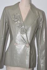 Neuf CHANEL Cuir Veste Blazer