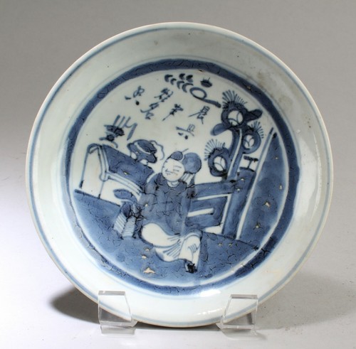 Chinese blue and white plate - chinese,