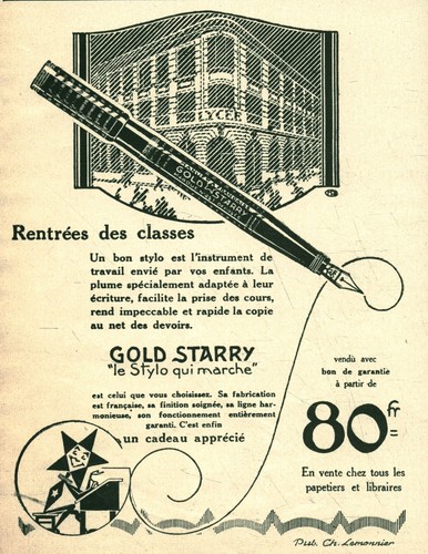 Publicité ancienne stylo - , gold