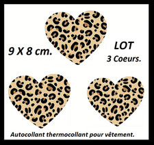 Lot de 3 autocollant, thermocollant pour vêtement 9 X 8 cm