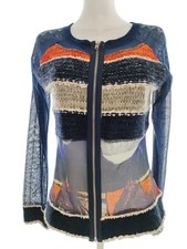 ⭐ LULU - H Sweat-shirt zippé pour Femmes Bleu Marine L Manches longues Viscose ⭐