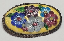 BIJOU VINTAGE BROCHE ÉMAUX DE CÉVENNES SIGNÉ M.L #BC# K12