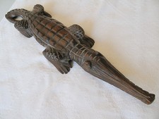 Sculpture animalière Crocodile 64 cm bois massif africain