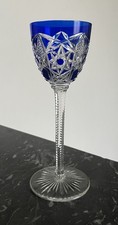 Verre Roemer En Cristal Taillé Doublé Bleu De Baccarat  Lagny 19,5 Cm
