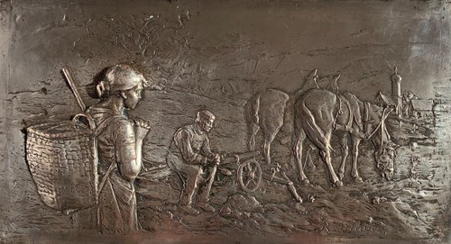 Plaque art signée - plaque, d'art
