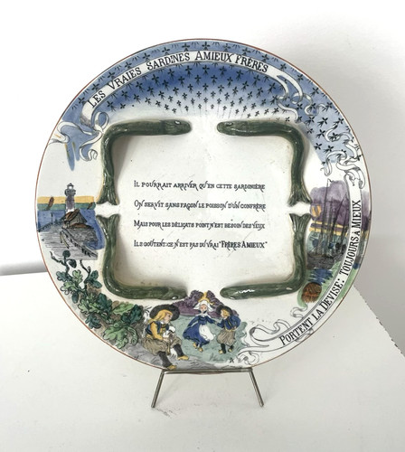 Assiette publicitaire sardines - assiette,