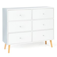 Commode 6 tiroirs EMMIE 110 cm scandinave blanc