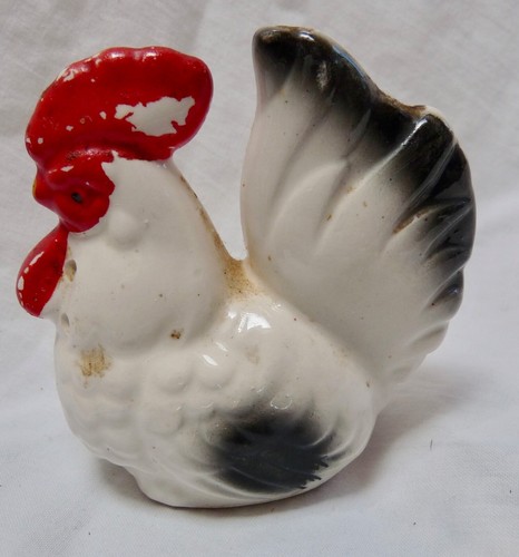 Vintage rooster ceramic white - ceramic,