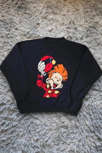 Pull vintage spirou - spirou, noir