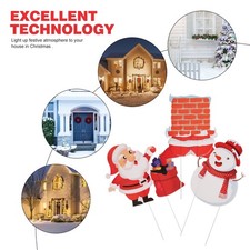  3PCS signe de jardin de noël décoration extérieure signes décoration de fête de