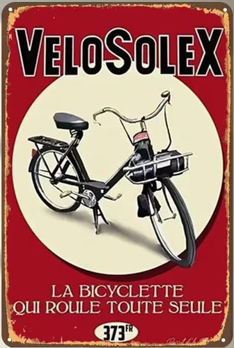 Plaque murale métal velo - plaque,