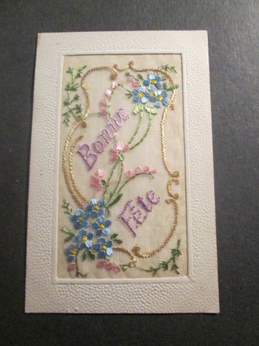 Carte postale ancienne brodee