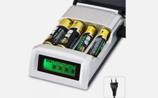 LCD Chargeur de Piles Rechargeables – 4 Emplacements AA/AAA Ni-MH/Ni-CD