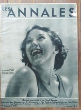 Les Annales 29 septembre 1933 Simenon Pierre Laval Drieu La Rochelle King Kong