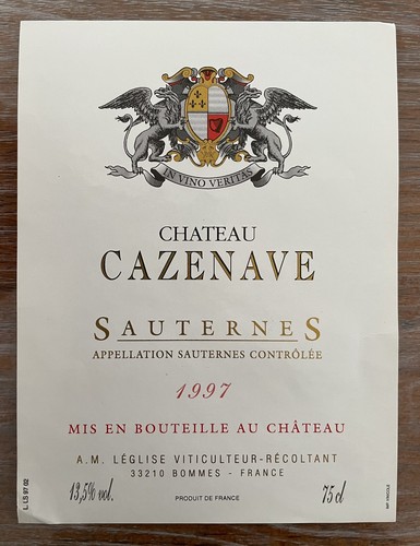 étiquette château cazenave - château,