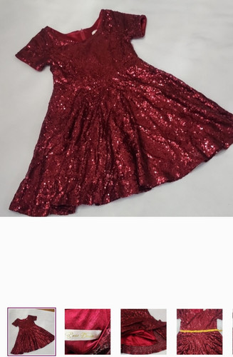 Sequins red dress girls - sequins,