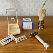 RASOIR SOLINGEN MERKUR + BLAIREAU SAFETY RAZOR NEUFS 334