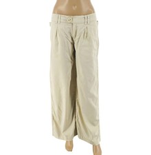 Pantalon Large Beige Femme