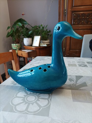 Canard bleu craquele pique - bleu,